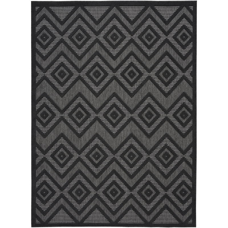 Nourison Versatile 4' x 6' Indoor/Outdoor Rug in Charcoal/Black