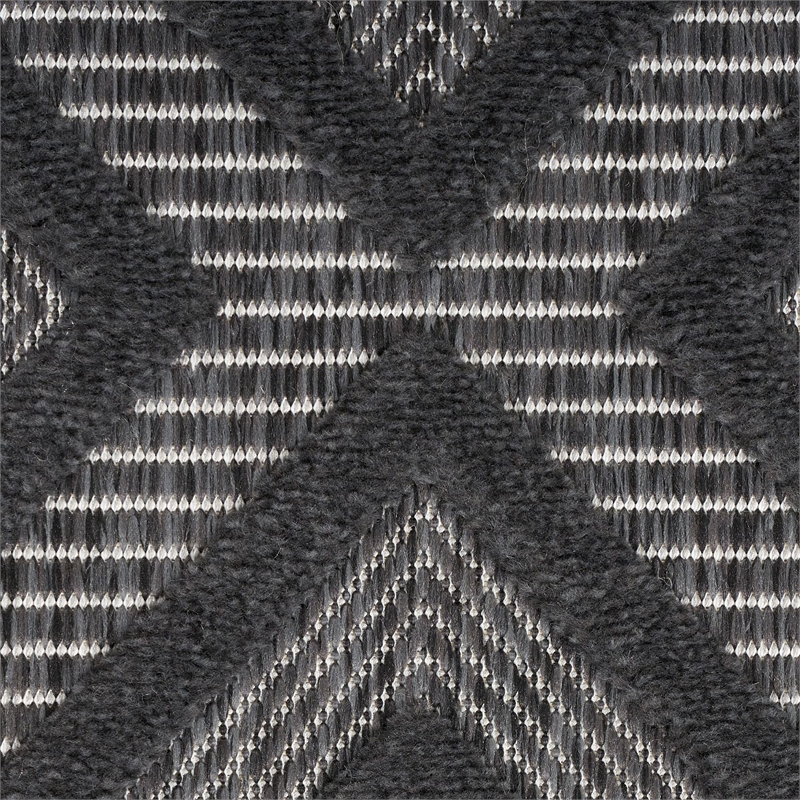 Nourison Versatile 4' x 6' Indoor/Outdoor Rug in Charcoal/Black