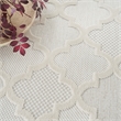 Nourison Easy Care 5' x 7' Ivory White Fabric Modern Area Rug (5' x 7')