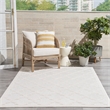 Nourison Easy Care 5' x 7' Ivory White Fabric Modern Area Rug (5' x 7')