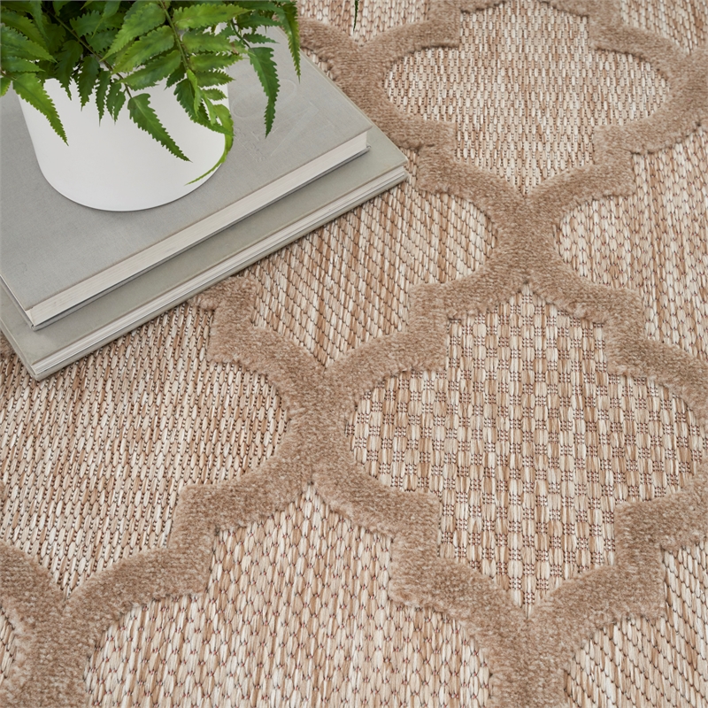 Nourison Easy Care 5' x 7' Fabric Natural Beige Modern Indoor/Outdoor Rug