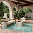 Nourison Easy Care 6' x 9' Fabric Aqua Teal Modern Indoor/Outdoor Rug