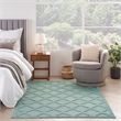 Nourison Easy Care 6' x 9' Fabric Aqua Teal Modern Indoor/Outdoor Rug