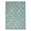 Nourison Easy Care 6' x 9' Fabric Aqua Teal Modern Indoor/Outdoor Rug