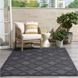 Nourison Easy Care 6' x 9' Fabric Charcoal Black Modern Indoor/Outdoor Rug
