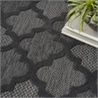 Nourison Easy Care 6' x 9' Fabric Charcoal Black Modern Indoor/Outdoor Rug
