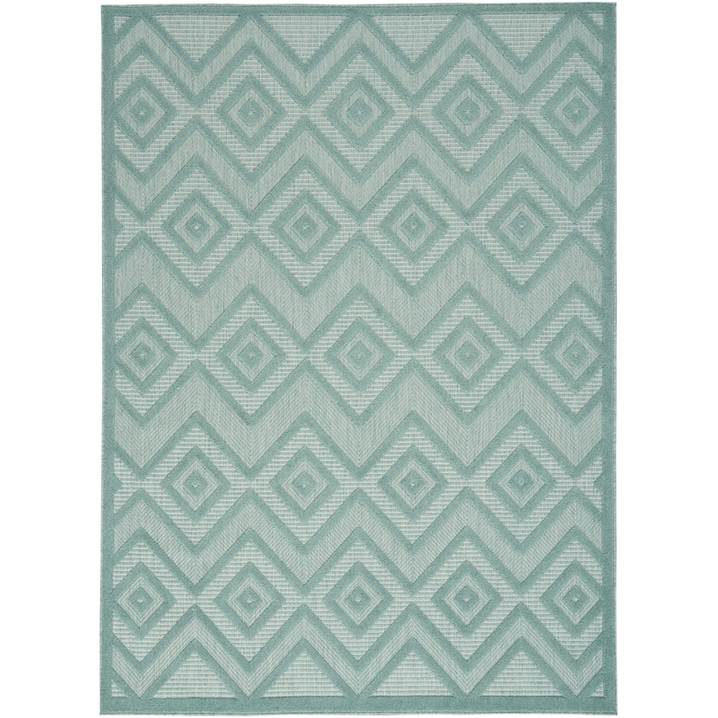 Nourison Versatile 5' x 7' Indoor/Outdoor Rug in Aqua/Teal