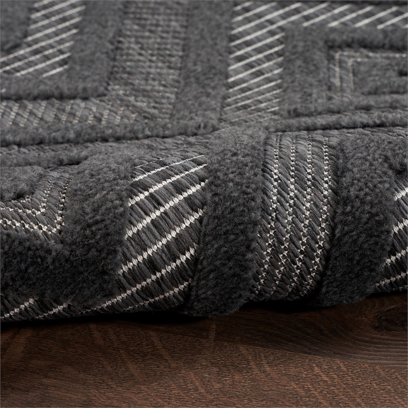 Nourison Versatile 5' x 7' Indoor/Outdoor Rug in Charcoal/Black