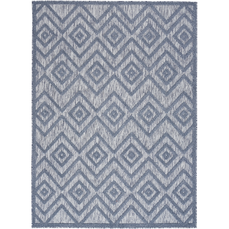 Nourison Versatile 5' x 7' Indoor/Outdoor Rug in Denim Blue