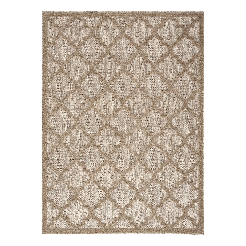 Nourison Easy Care 6' x 9' Fabric Natural Beige Modern Indoor/Outdoor Rug