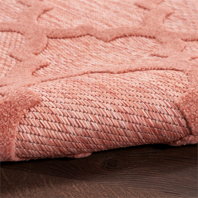 Nourison Easy Care 7' x 10' Fabric Coral Orange Modern Indoor/Outdoor Rug