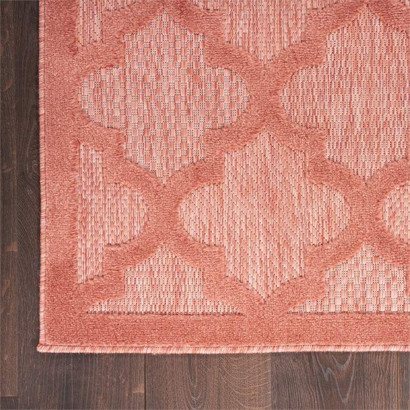 Nourison Easy Care 7' x 10' Fabric Coral Orange Modern Indoor/Outdoor Rug