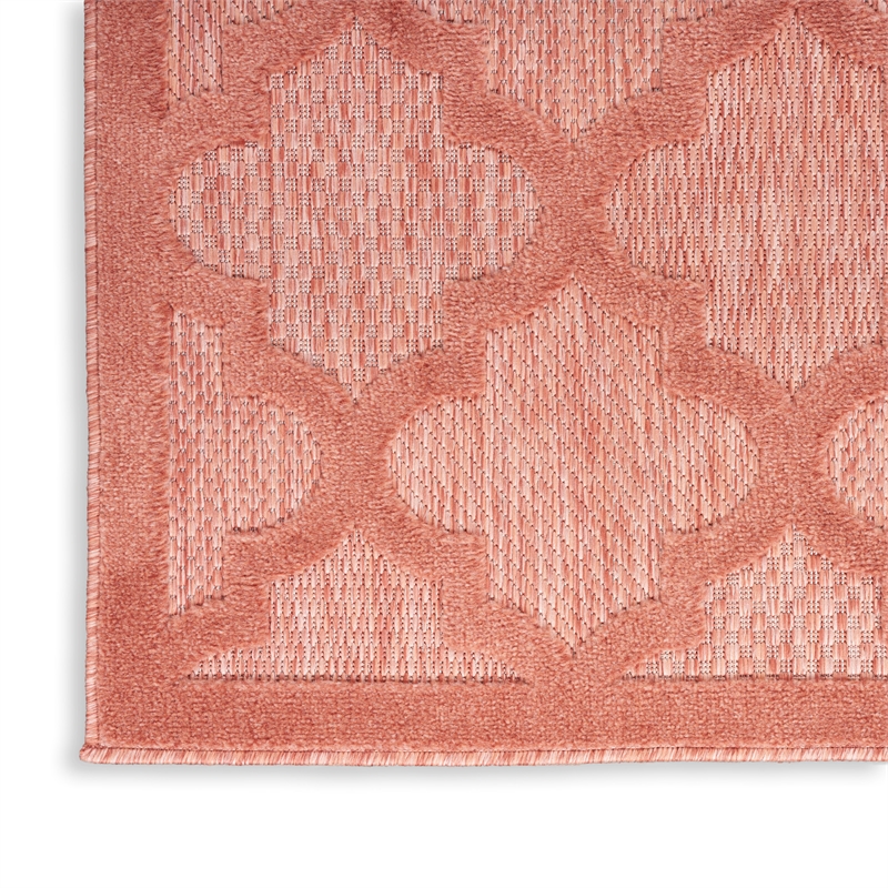 Nourison Easy Care 7' x 10' Fabric Coral Orange Modern Indoor/Outdoor Rug