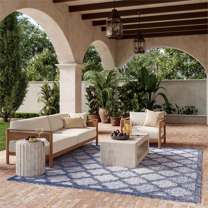 Nourison Easy Care 7' x 10' Denim Blue Indoor/Outdoor Rug