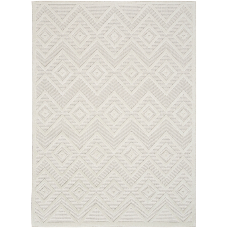 Nourison Versatile 5' x 7' Indoor/Outdoor Rug in Ivory/White