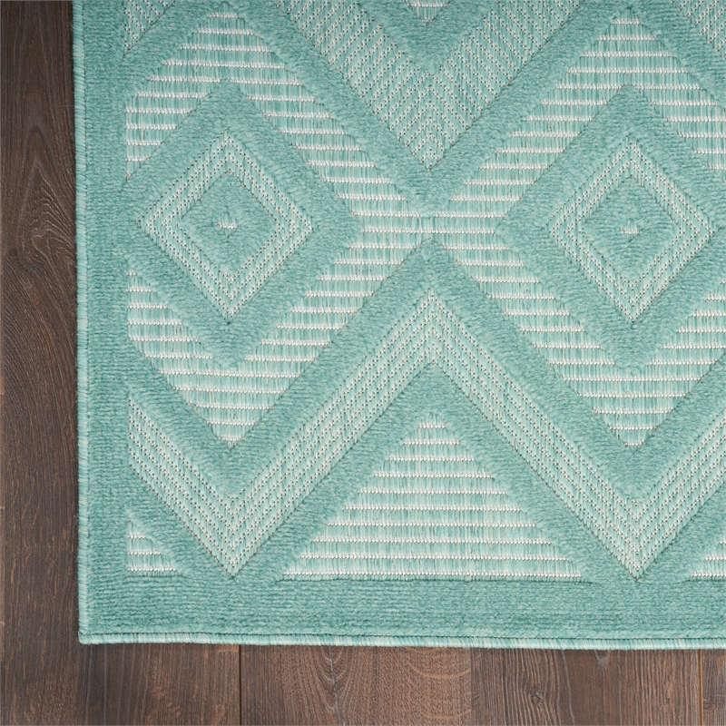 Nourison Versatile 6' x 9' Indoor/Outdoor Rug in Aqua/Teal