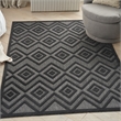 Nourison Versatile 6' x 9' Indoor/Outdoor Rug in Charcoal/Black