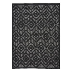 Nourison Versatile 6' x 9' Indoor/Outdoor Rug in Charcoal/Black