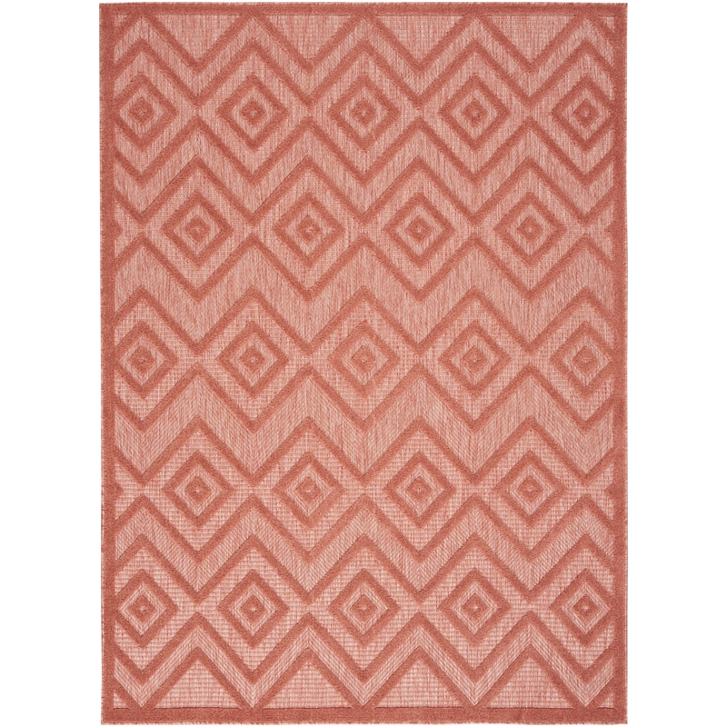 Nourison Versatile 6' x 9' Fabric Indoor/Outdoor Rug in Coral/Orange