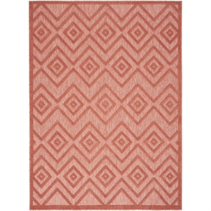 Nourison Versatile 6' x 9' Fabric Indoor/Outdoor Rug in Coral/Orange
