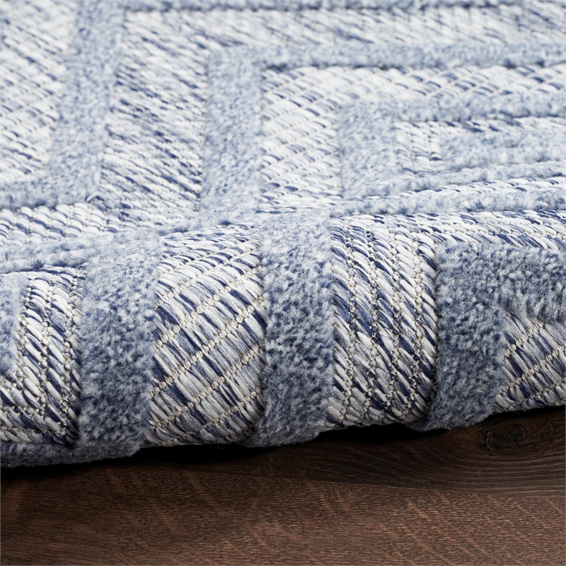 Nourison Versatile 6' x 9' Indoor/Outdoor Rug in Denim Blue