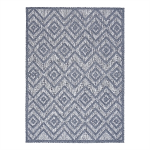 Nourison Versatile 6' x 9' Indoor/Outdoor Rug in Denim Blue