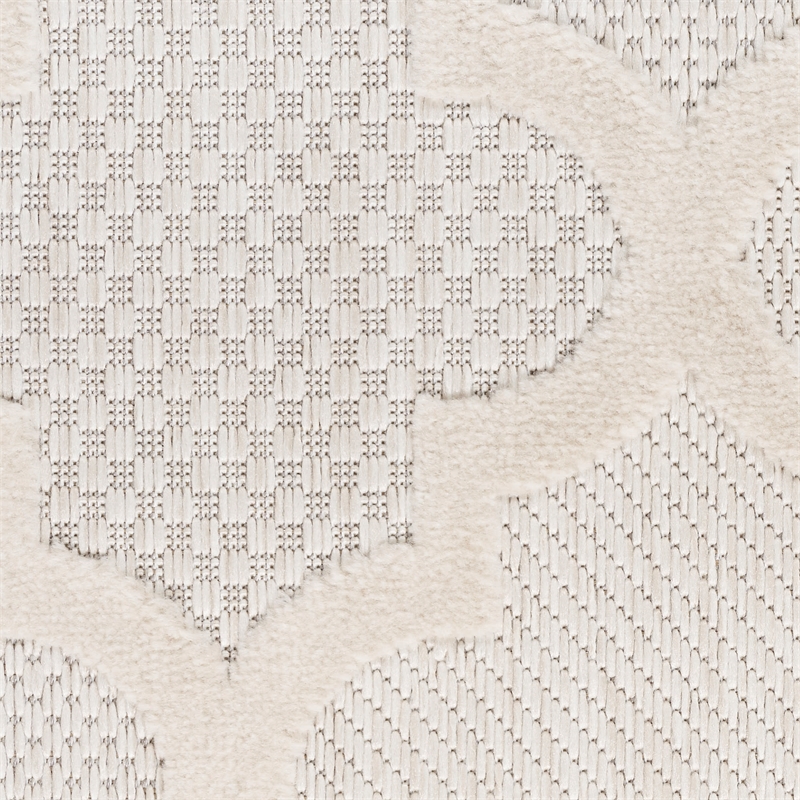 Nourison Easy Care 7' x 10' Ivory White Fabric Modern Area Rug (7' x 10')