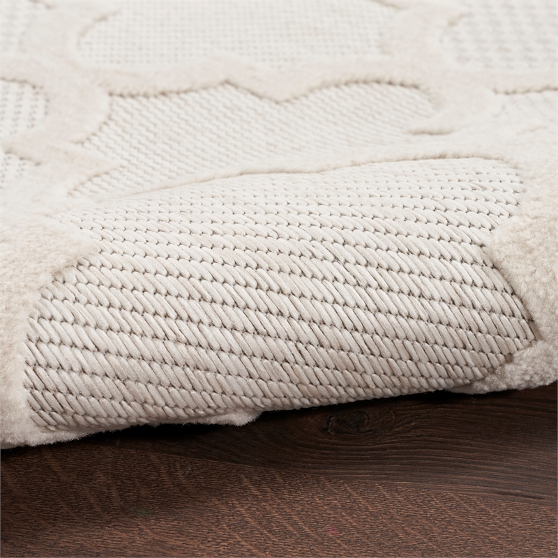 Nourison Easy Care 7' x 10' Ivory White Fabric Modern Area Rug (7' x 10')