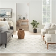 Nourison Easy Care 7' x 10' Ivory White Fabric Modern Area Rug (7' x 10')