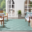 Nourison Easy Care 8' x 10' Fabric Aqua Teal Modern Indoor/Outdoor Rug