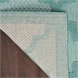 Nourison Easy Care 8' x 10' Fabric Aqua Teal Modern Indoor/Outdoor Rug