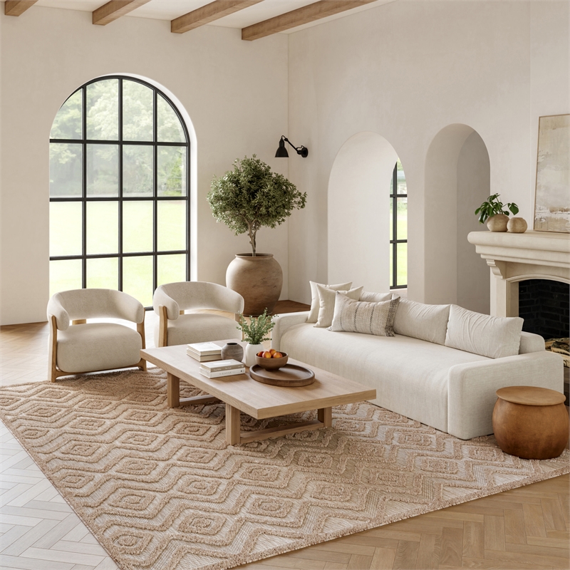 Nourison Versatile 6' x 9' Fabric Indoor/Outdoor Rug in Natural Beige