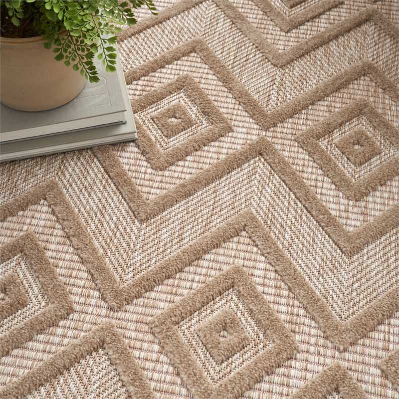 Nourison Versatile 6' x 9' Fabric Indoor/Outdoor Rug in Natural Beige