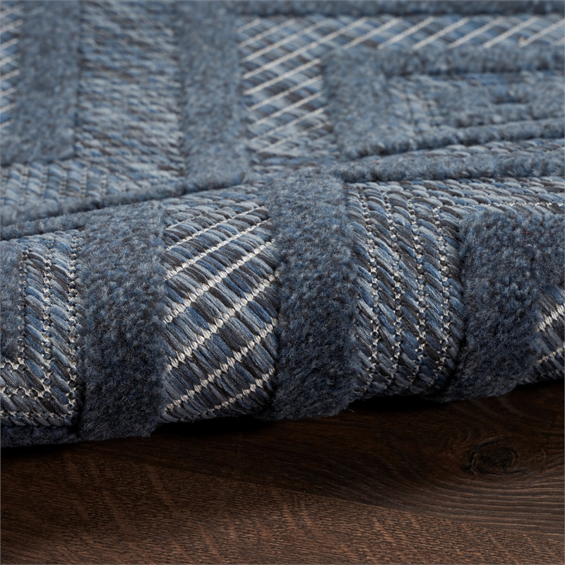 Nourison Versatile 6' x 9' Indoor/Outdoor Rug in Navy Blue