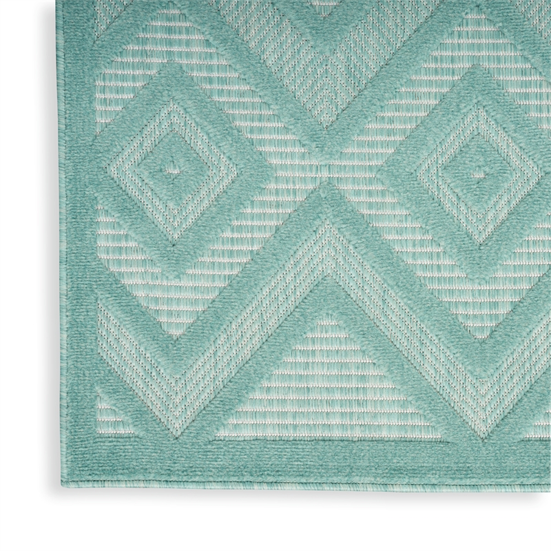 Nourison Versatile 7' x 10' Indoor/Outdoor Rug in Aqua/Teal
