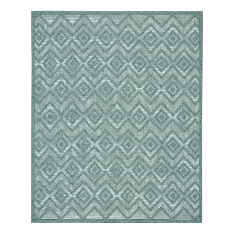 Nourison Versatile 7' x 10' Indoor/Outdoor Rug in Aqua/Teal