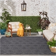Nourison Versatile 7' x 10' Indoor/Outdoor Rug in Charcoal/Black