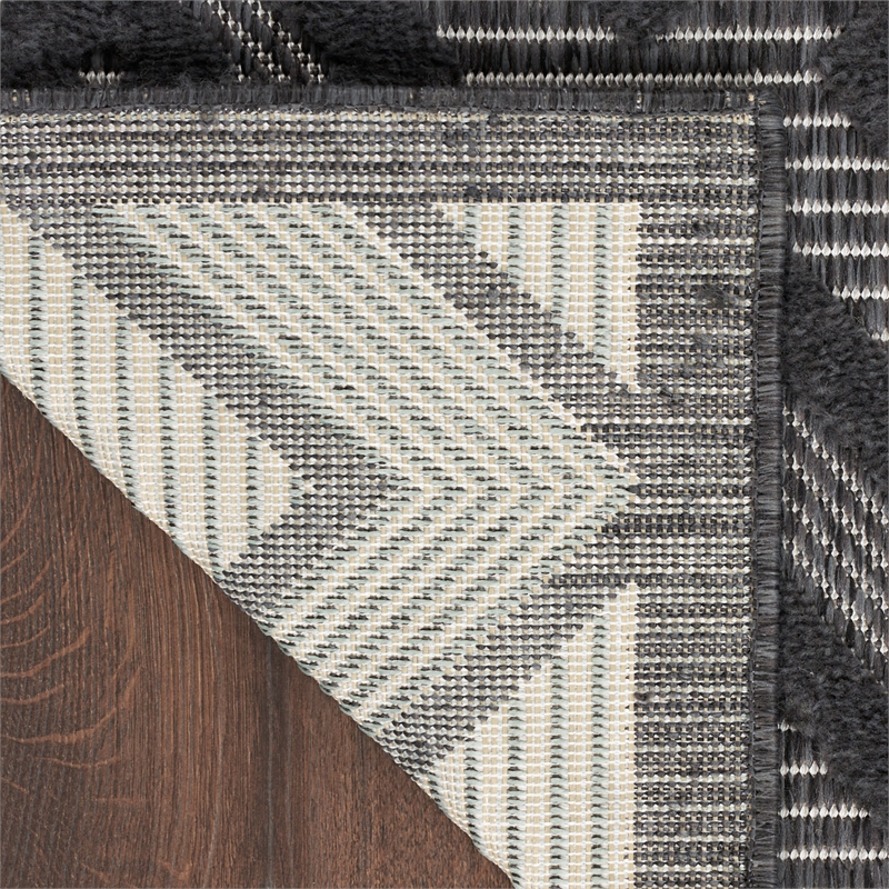 Nourison Versatile 7' x 10' Indoor/Outdoor Rug in Charcoal/Black