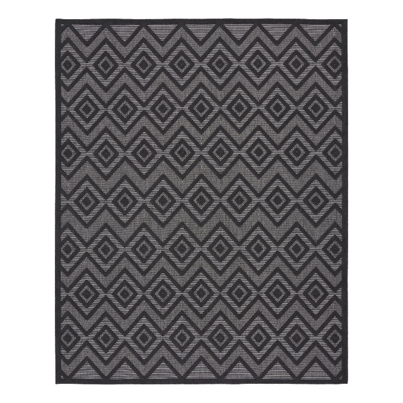 Nourison Versatile 7' x 10' Indoor/Outdoor Rug in Charcoal/Black