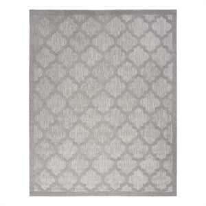 Nourison Easy Care 8' x 10' Fabric Silver Gray Modern Indoor/Outdoor Rug