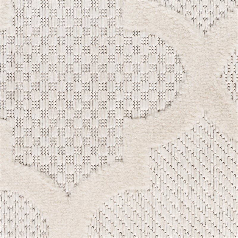 Nourison Easy Care 9' x 12' Ivory/White Fabric Modern Area Rug