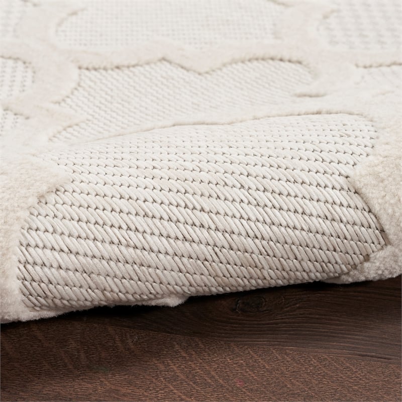 Nourison Easy Care 9' x 12' Ivory/White Fabric Modern Area Rug