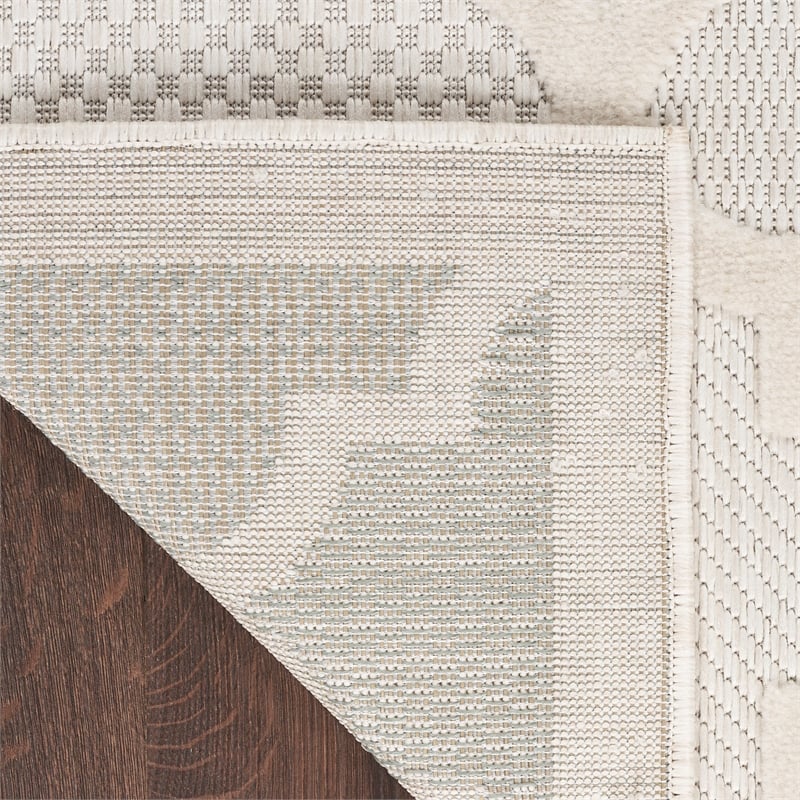 Nourison Easy Care 9' x 12' Ivory/White Fabric Modern Area Rug