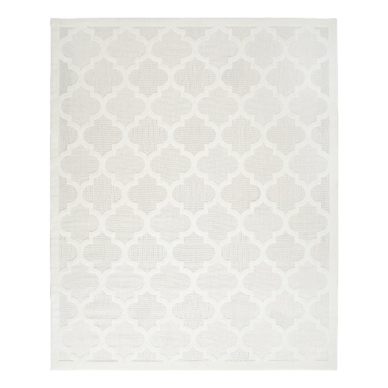 Nourison Easy Care 9' x 12' Ivory/White Fabric Modern Area Rug