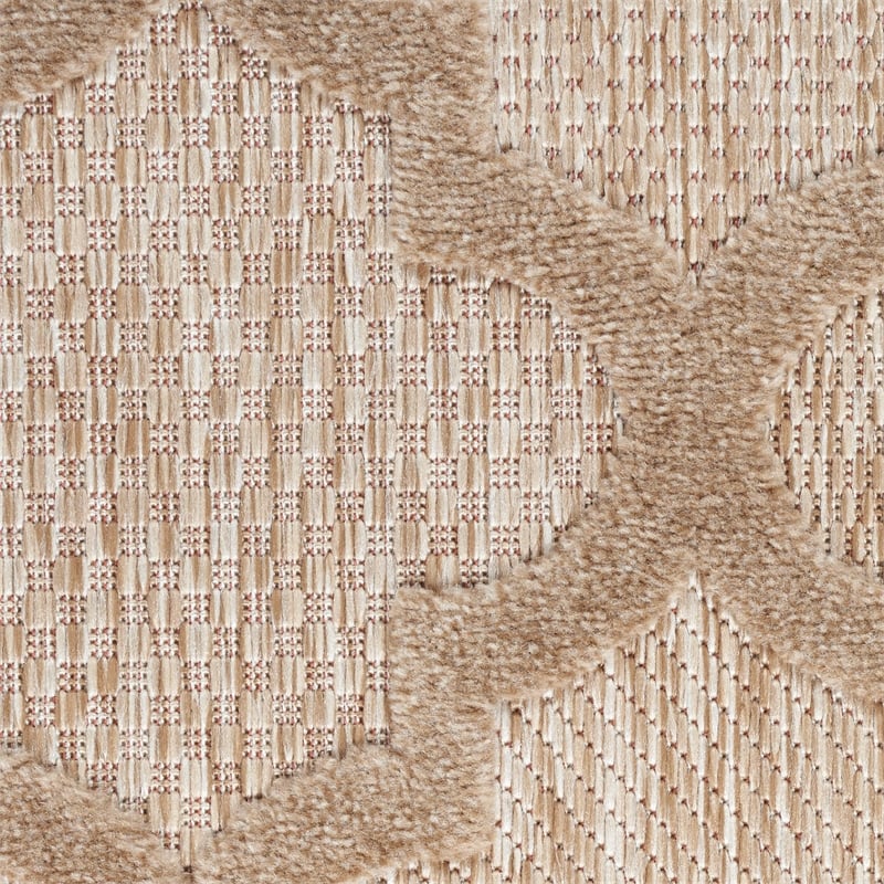 Nourison Easy Care 9' x 12' Natural Beige Fabric Modern Area Rug
