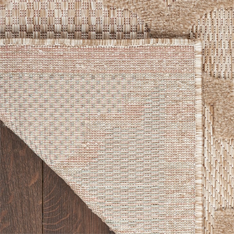 Nourison Easy Care 9' x 12' Natural Beige Fabric Modern Area Rug