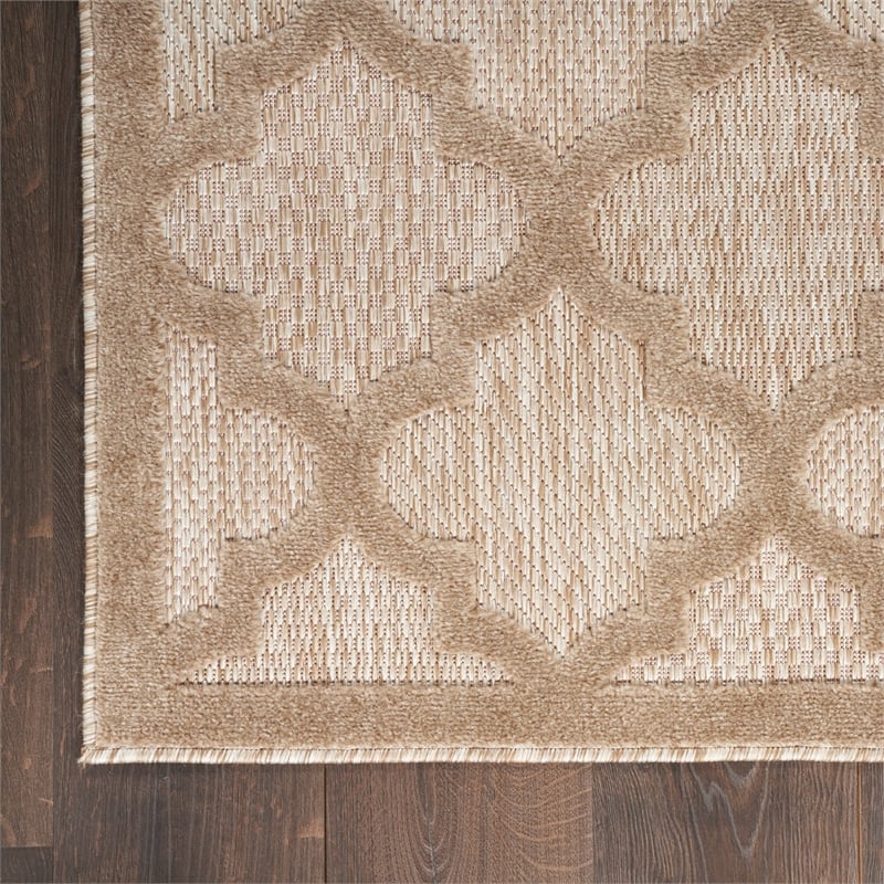 Nourison Easy Care 9' x 12' Natural Beige Fabric Modern Area Rug