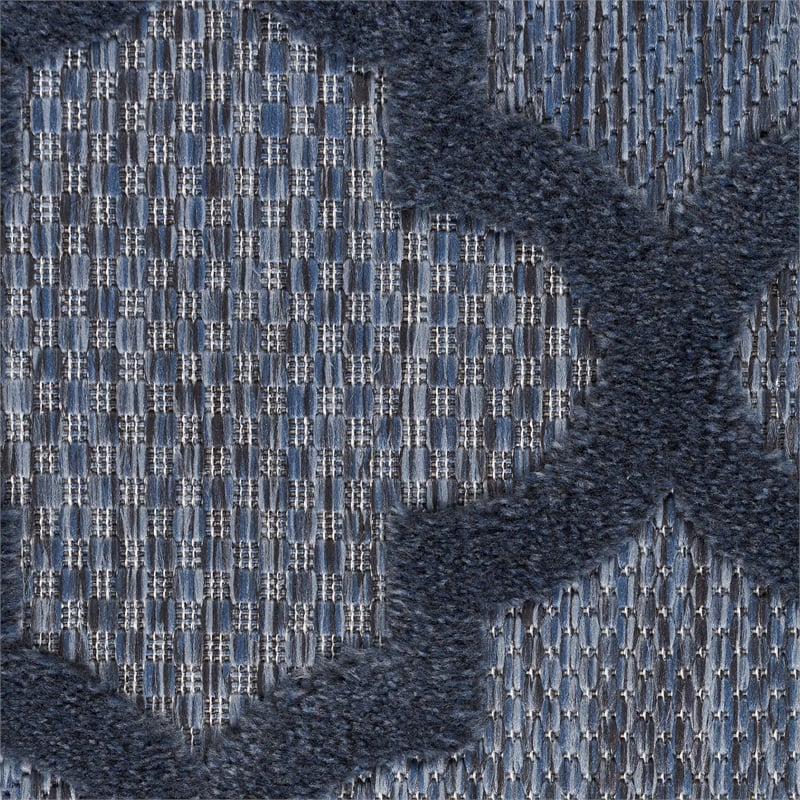 Nourison Easy Care 9' x 12' Navy Blue Fabric Indoor/Outdoor Rug