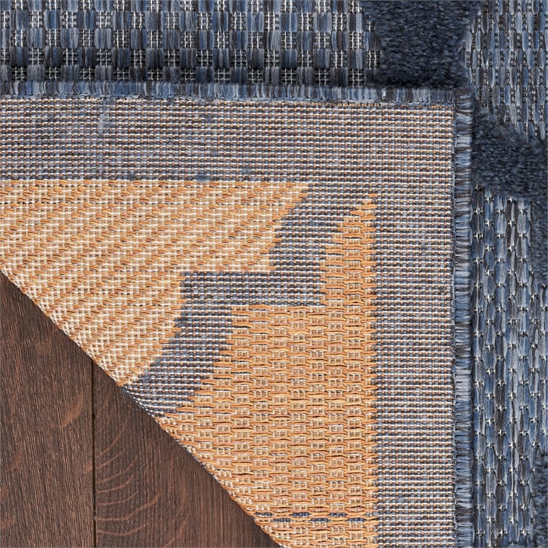 Nourison Easy Care 9' x 12' Navy Blue Fabric Indoor/Outdoor Rug
