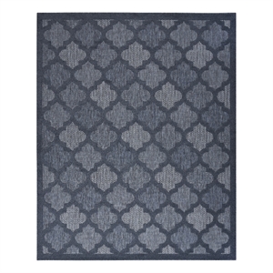 Nourison Easy Care 9' x 12' Navy Blue Fabric Indoor/Outdoor Rug